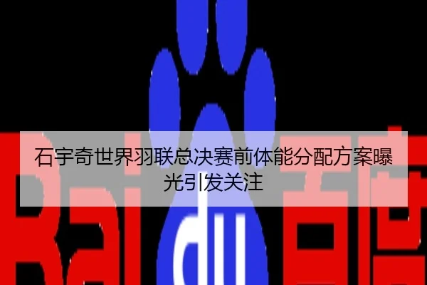 石宇奇世界羽联总决赛前体能分配方案曝光引发关注